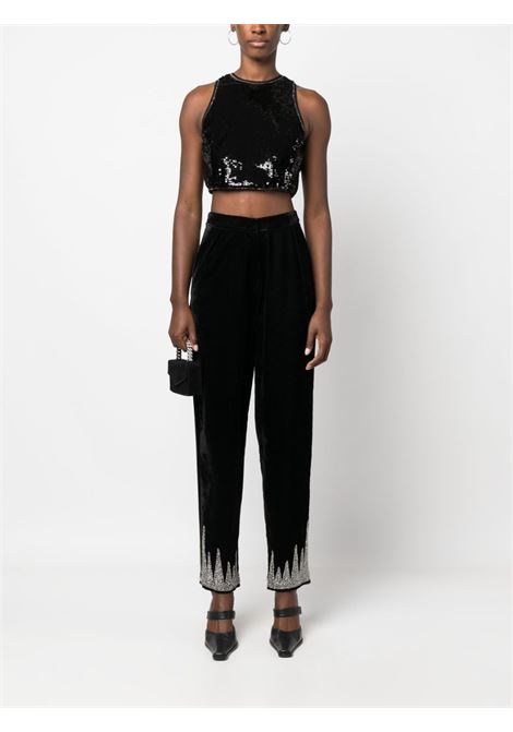 Black bead-embellished trousers - women FORTE FORTE | 110658014